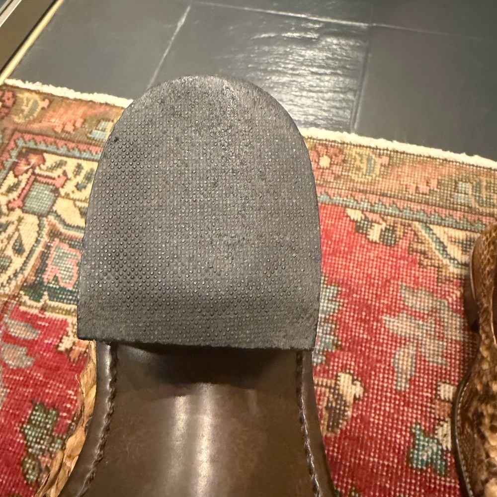 Vintage Handmade Genuine Python Brown And Tan Cow… - image 6